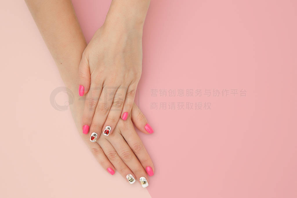 Perfect manicure gel art polish fashion design clean hand woman