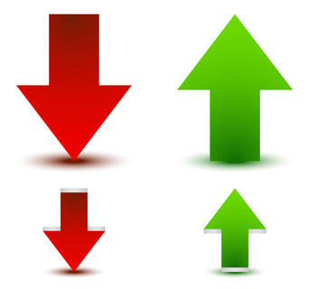 绿色 红色箭头向上 向下