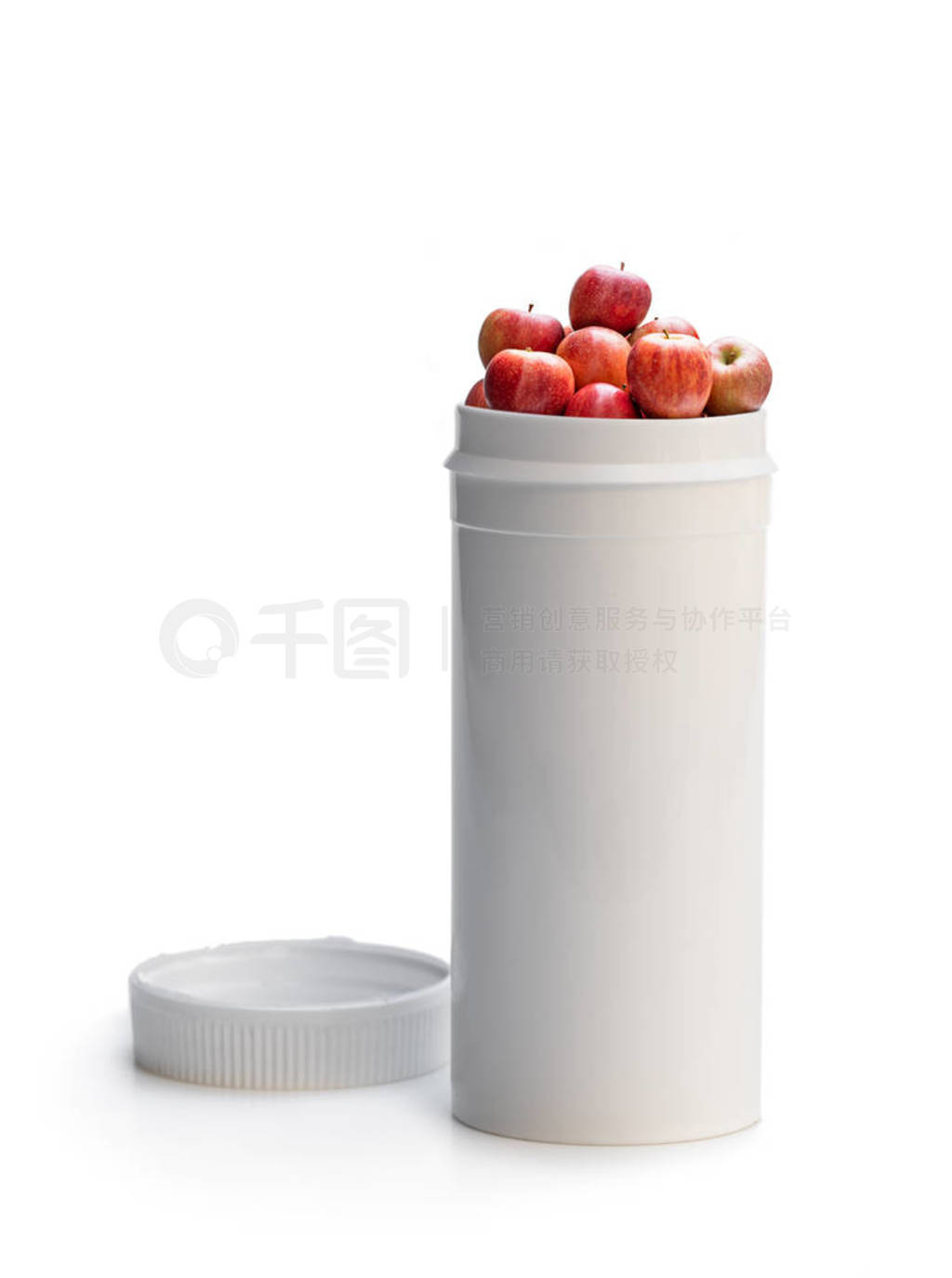 Swap your pills to a fresh apples. Concept of nature made vitami