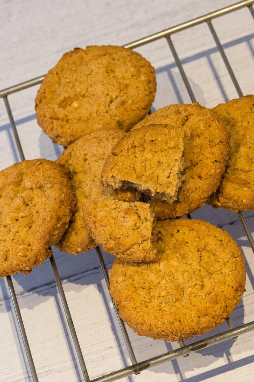 Crumbly Oatmeal Biscuits Just Out of the Oven
