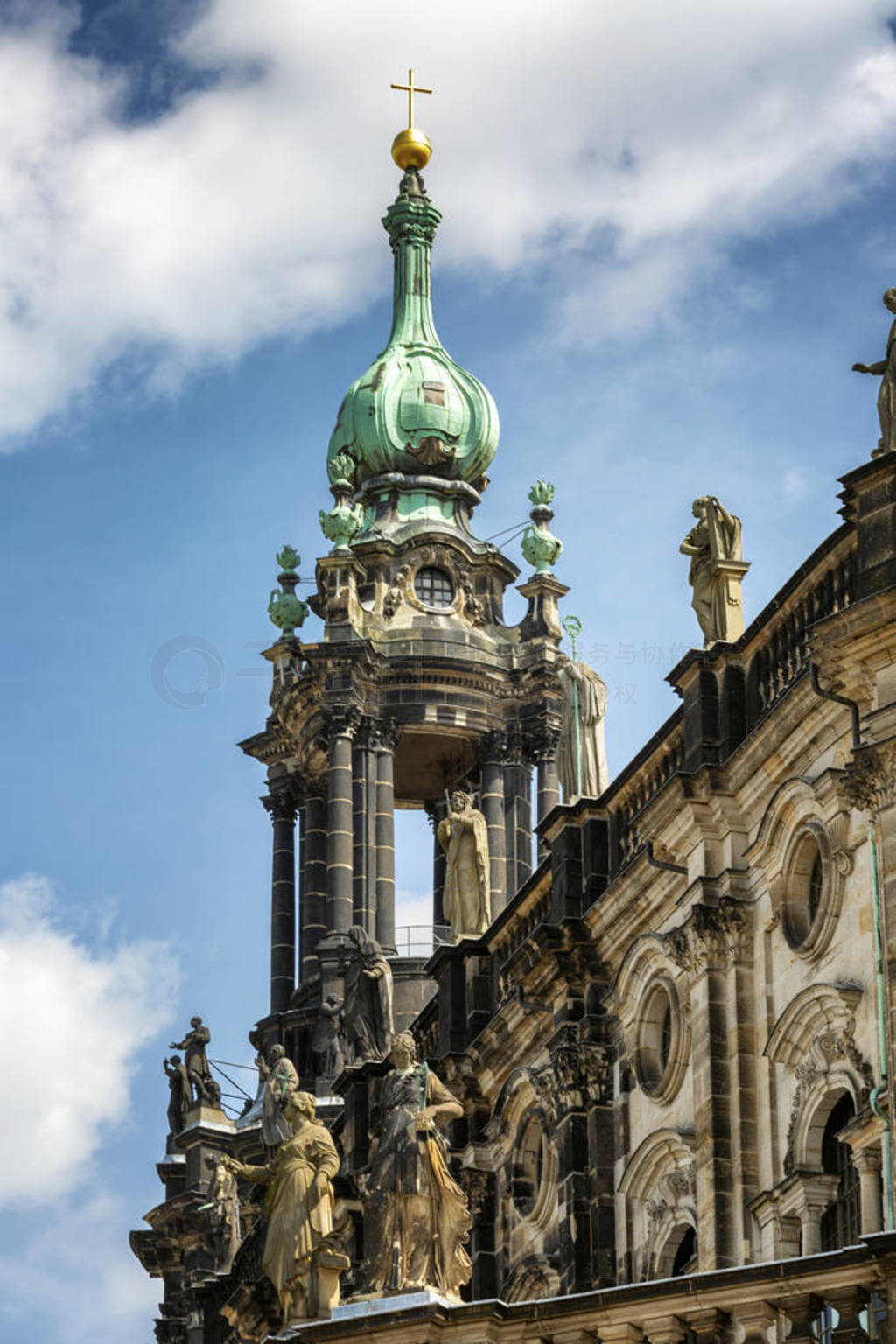 The architecture of the old town in Dresden on the background of