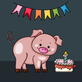 属猪生日快乐图片图片