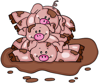 三只猪叠在一起图片图片