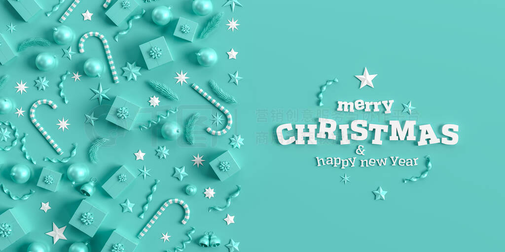 Merry Christmas and happy new year background.