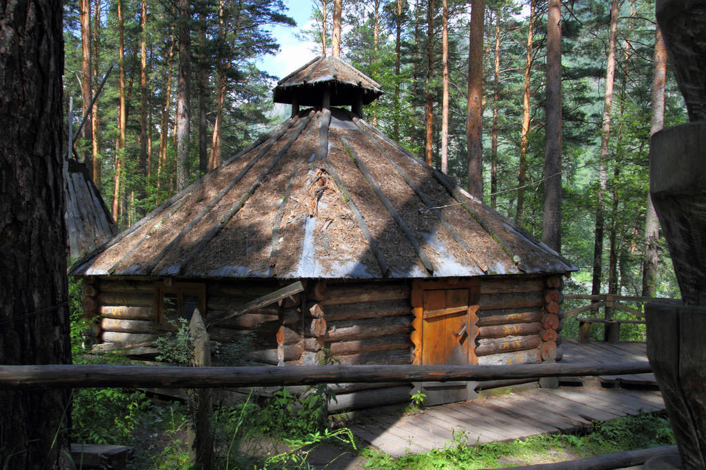 Traditional housing with the name ail in the mountains of Altai