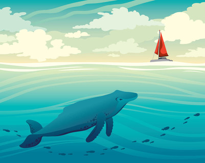 【大海鲸鱼卡通图】图片免费下载