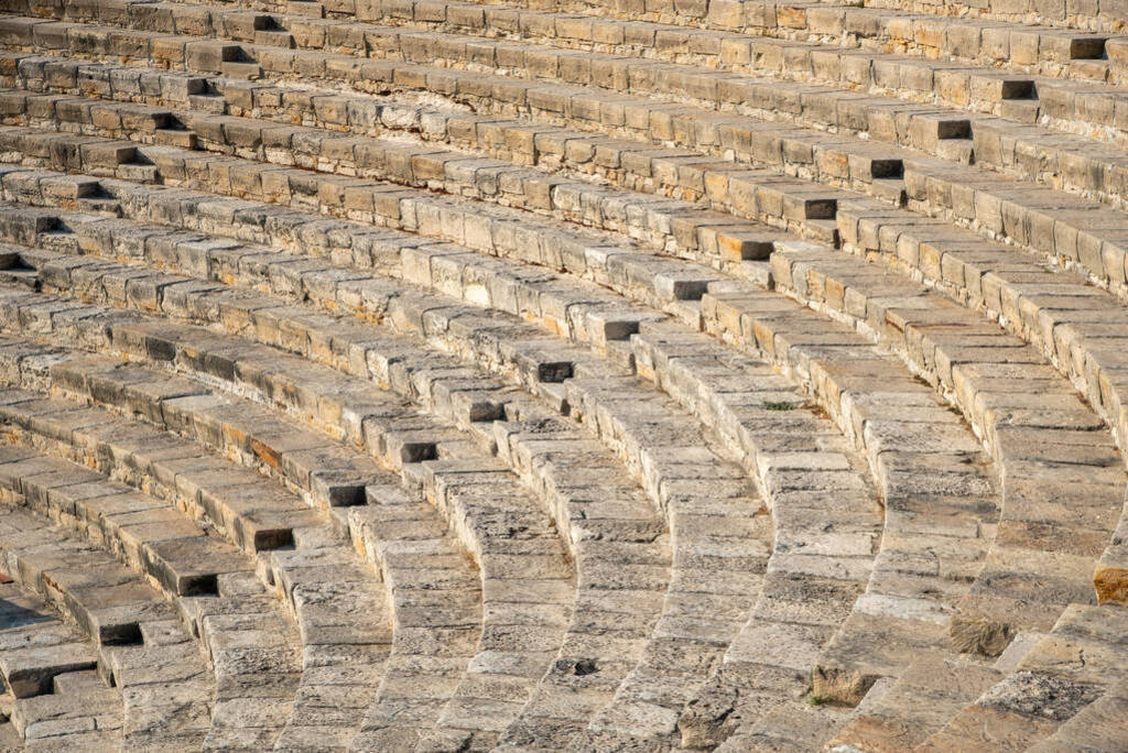 Empty steps and sittings of a stage arena from an ancient amphit