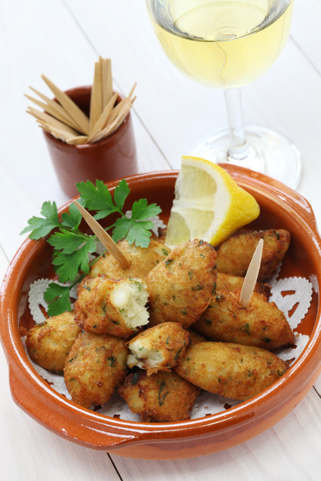 Bu?uelos de bacalao (bacalao, bacalao), croquetas bacalhau