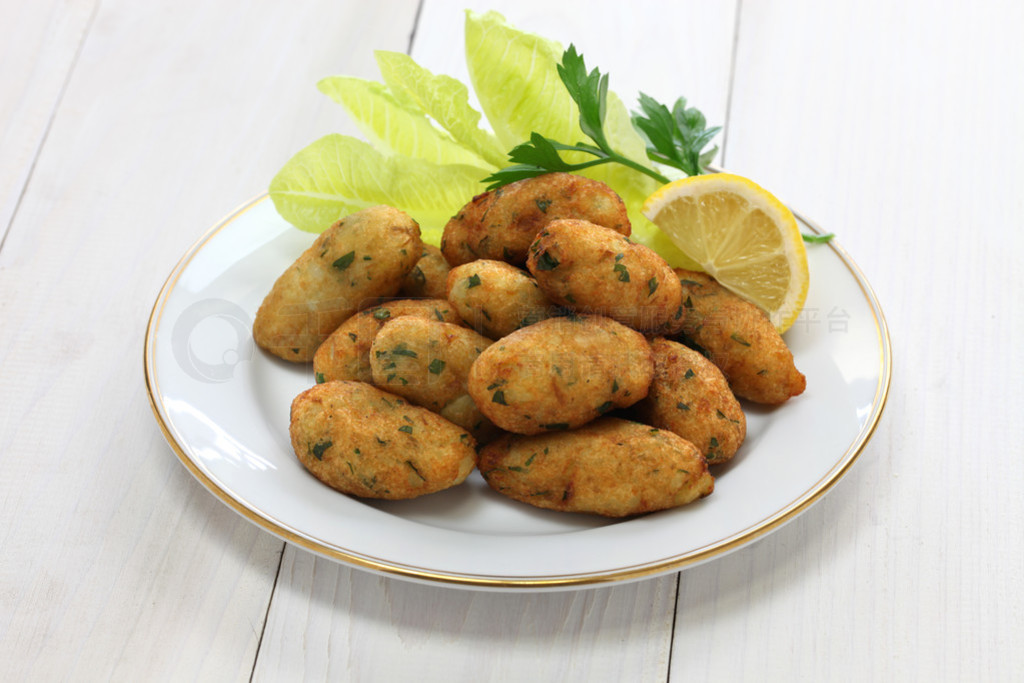 Bu?uelos de bacalao (bacalao, bacalao), croquetas bacalhau