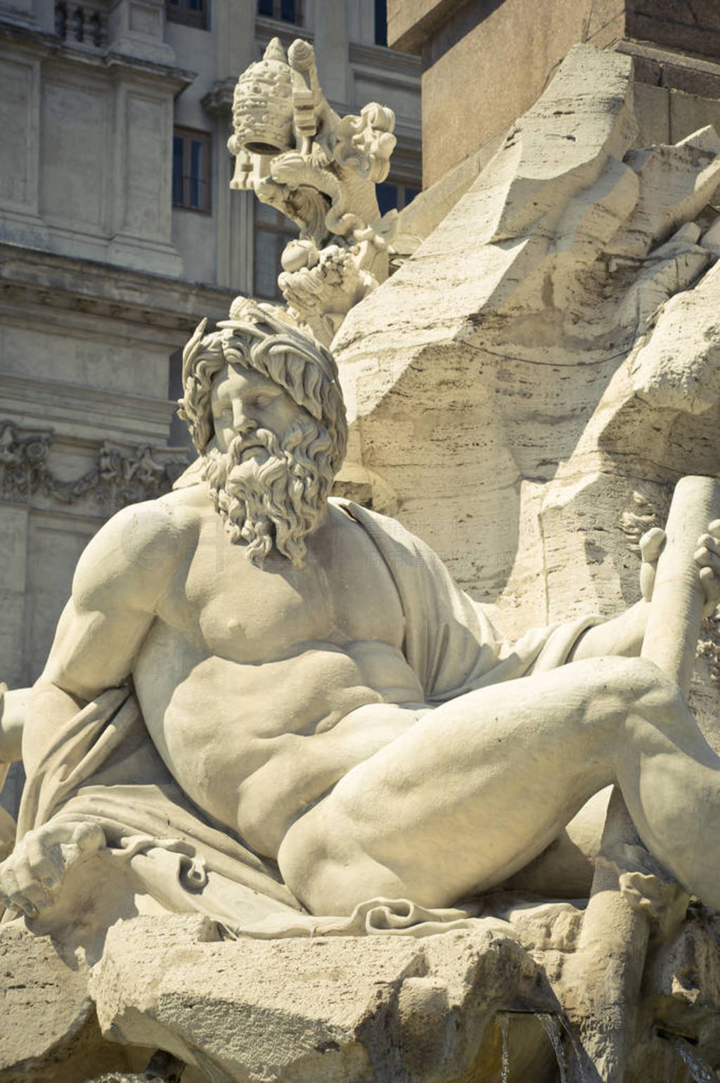 Statue of the god Zeus in Bernini's Fountain of the Four Rivers