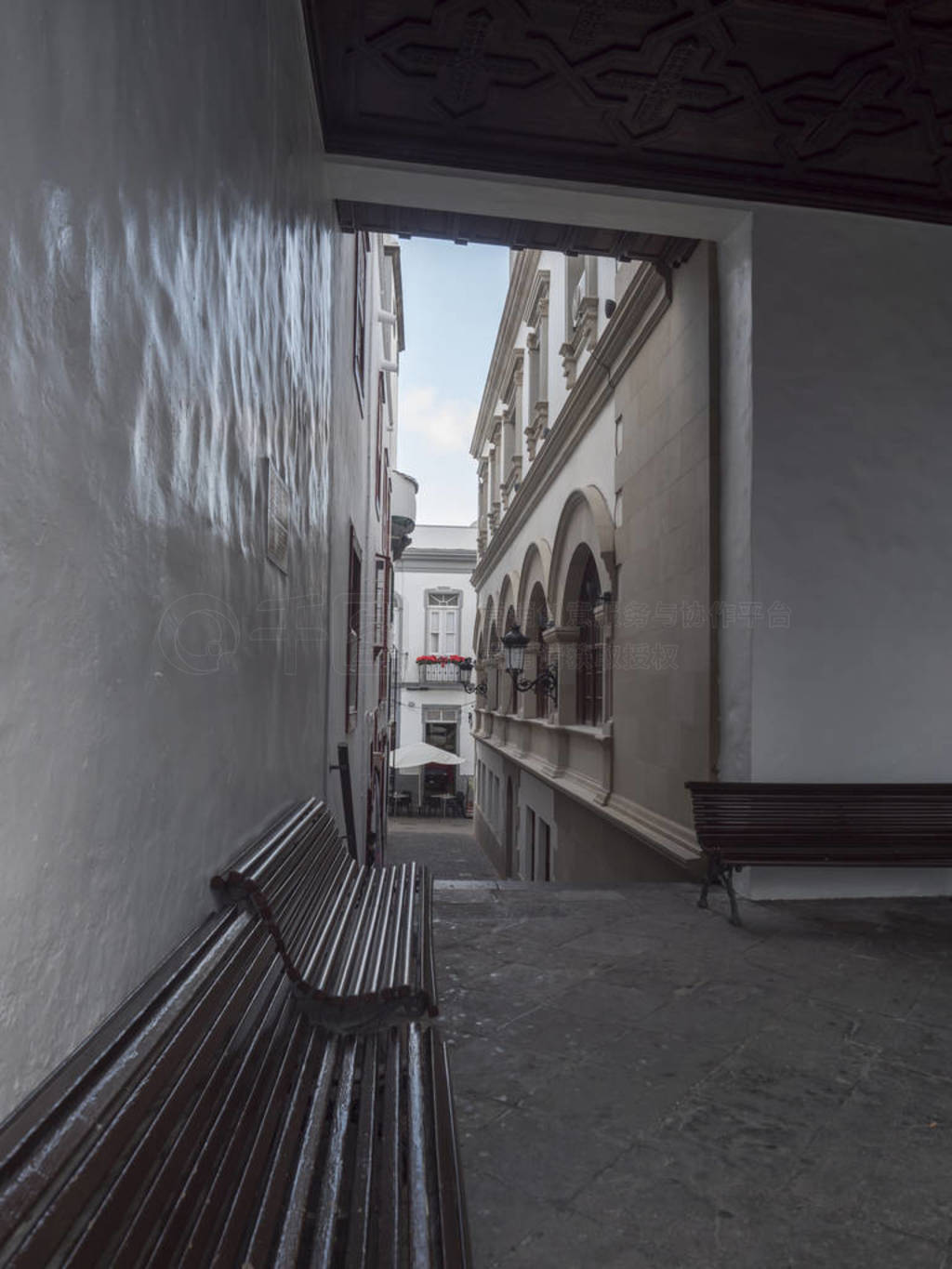 Empty passage to street at Santa Cruz de la Palma old city cente