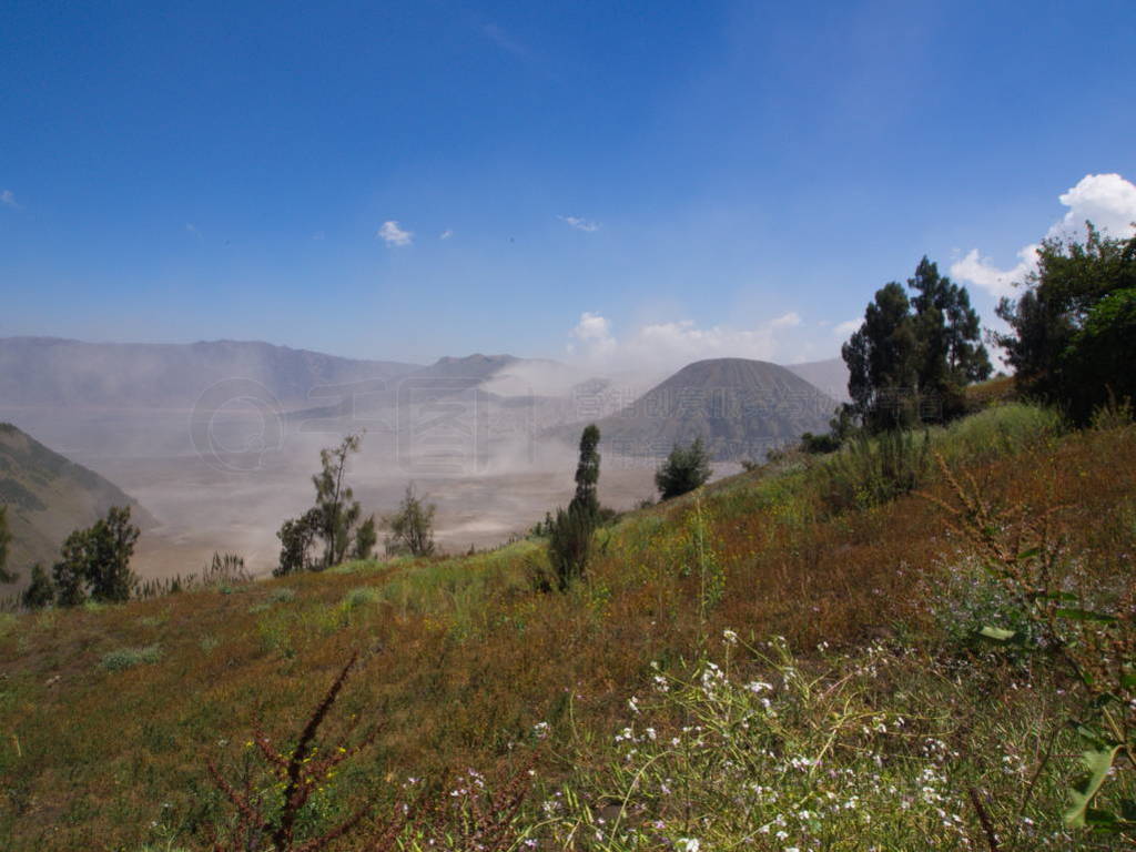 Mount Bromo volcano, the Amazing view of Bromo Mountain located