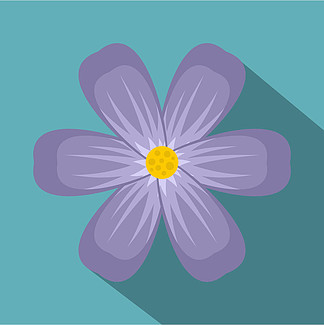 紫色花图标, 扁平样式