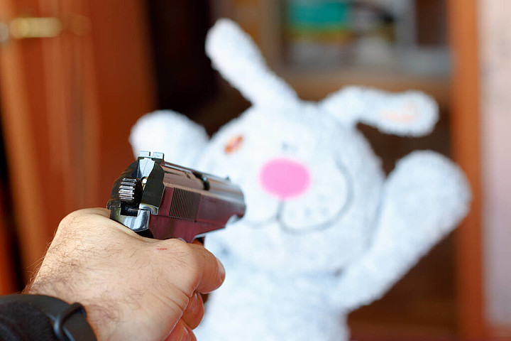 拿枪的兔子霸气图图片
