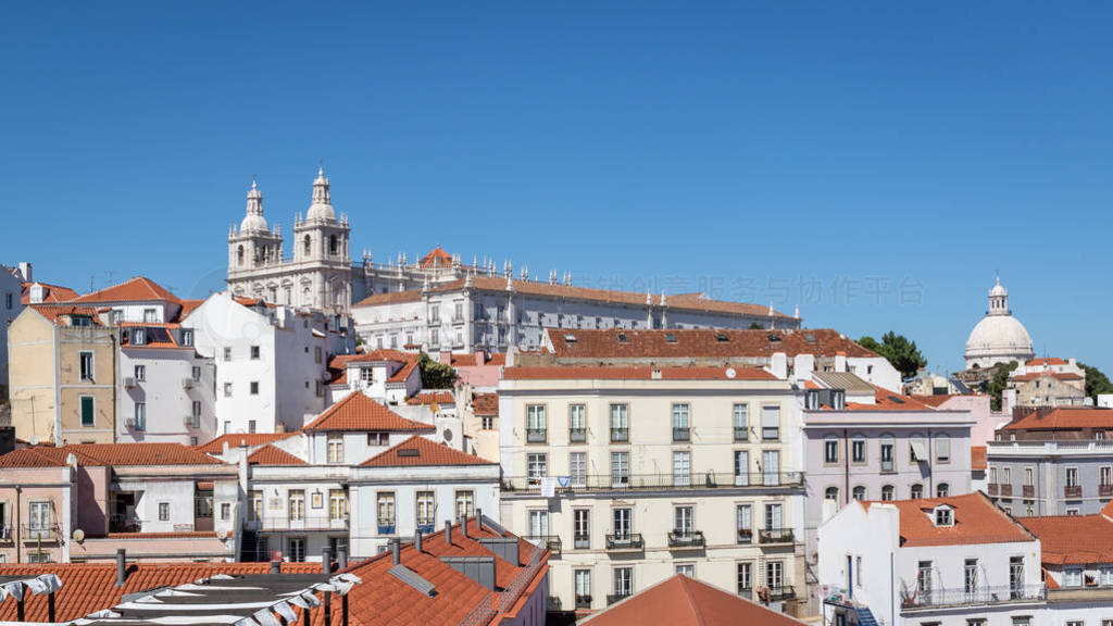 View of historic Alfama district in Lisbon, capital of Portugal