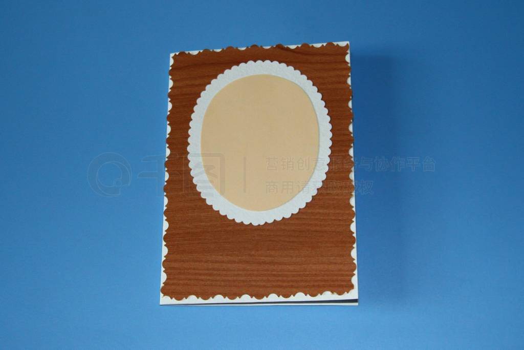 greeting card for princesses brown color tree pattern with oval