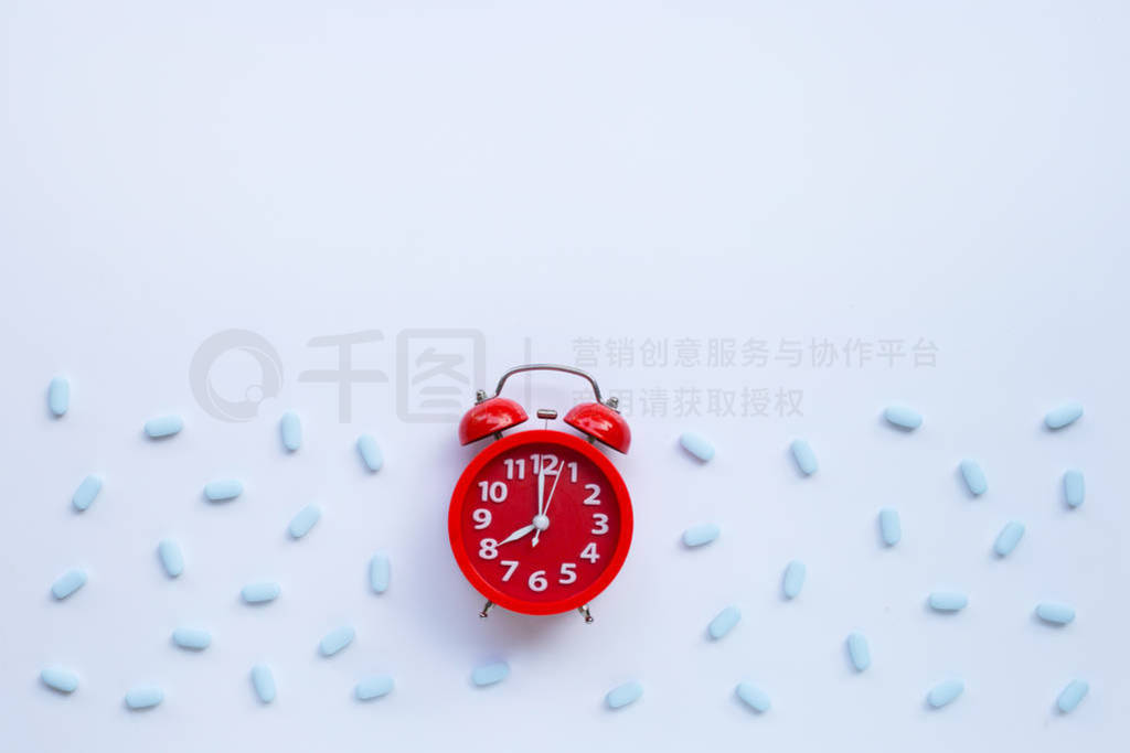 Red alarm clock ring with