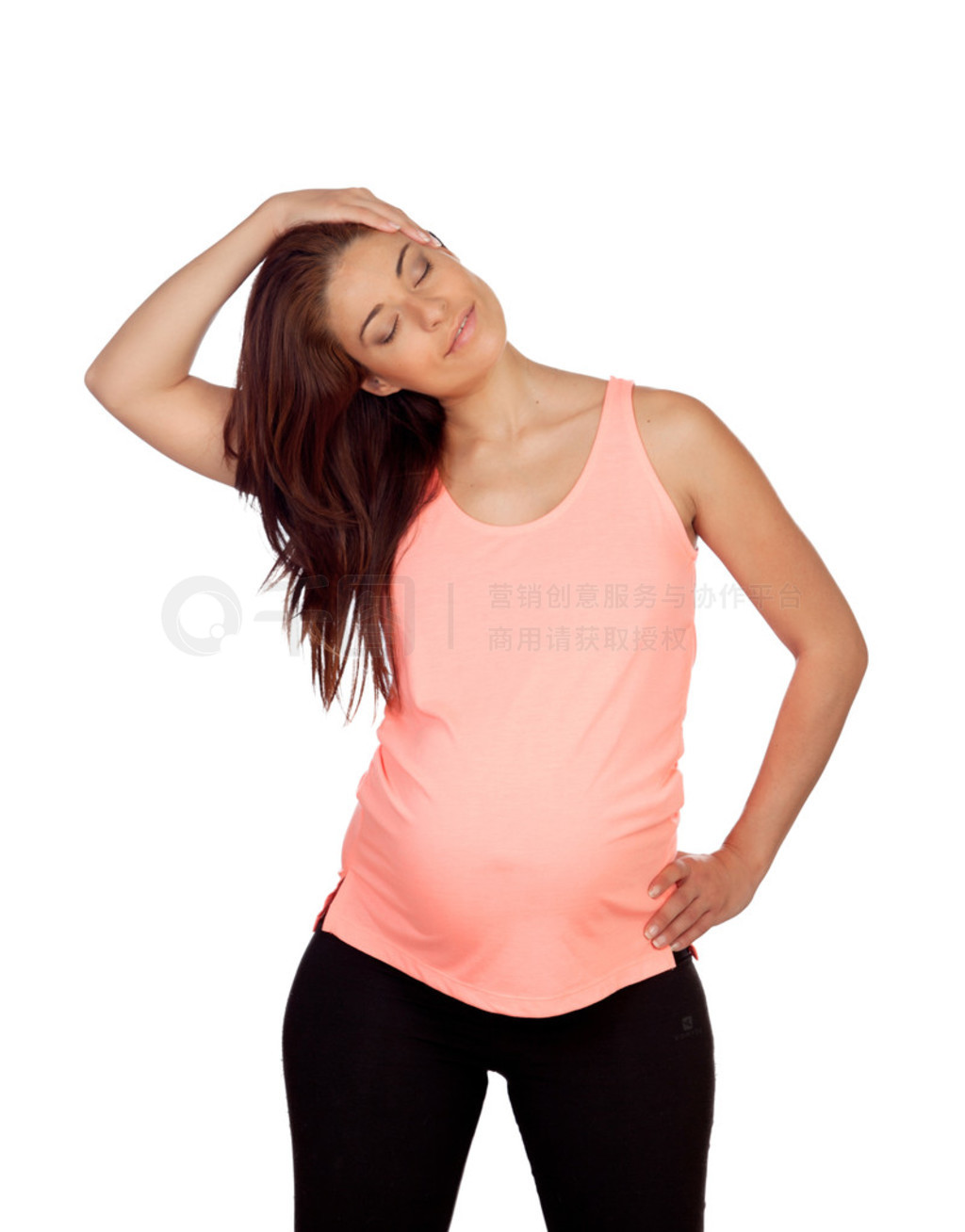 belle femme enceinte, faire des tirements