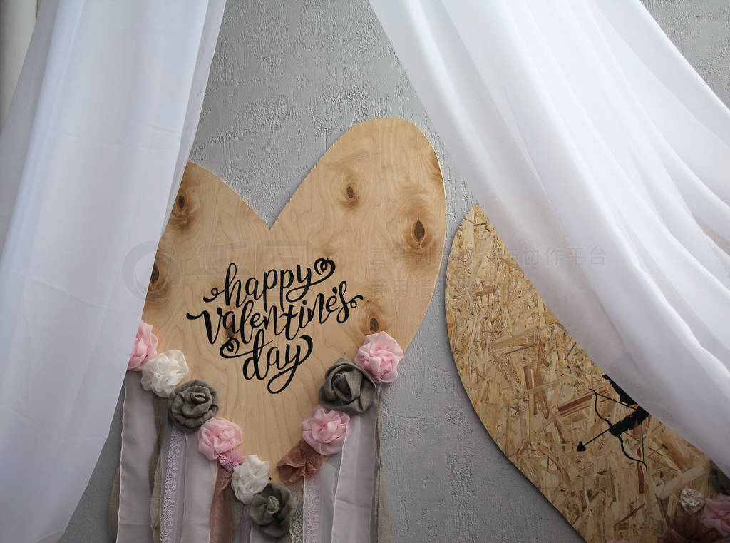 s Day, two hearts on wooden background closed canopy