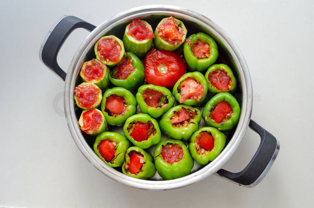 Stuffed vegetable (zucchini ,pepper,tomato)