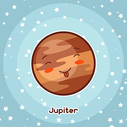 木星简笔画大全颜色图片