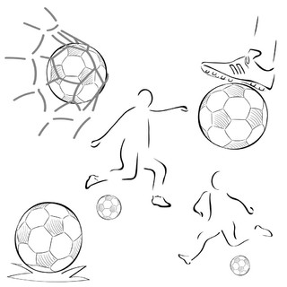 足球元素简笔画图片