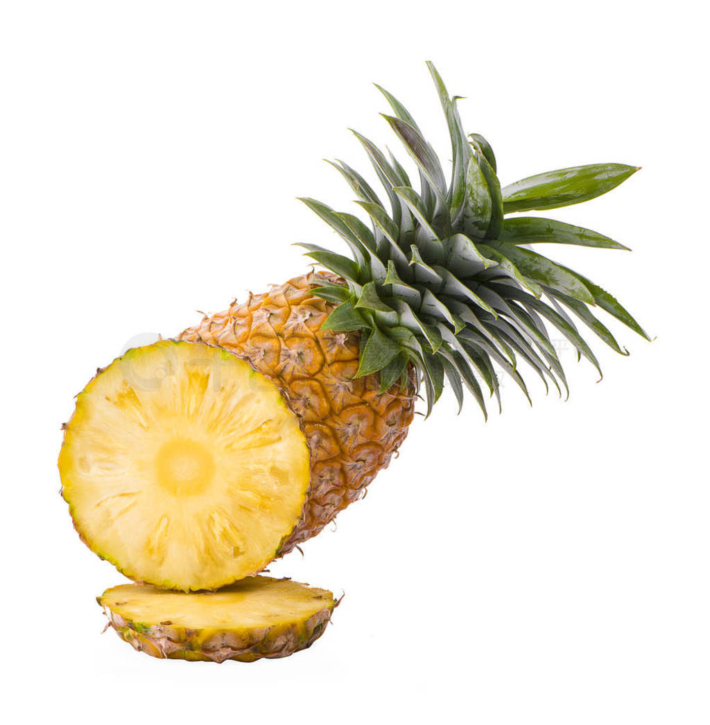 Pineapple isolated white background