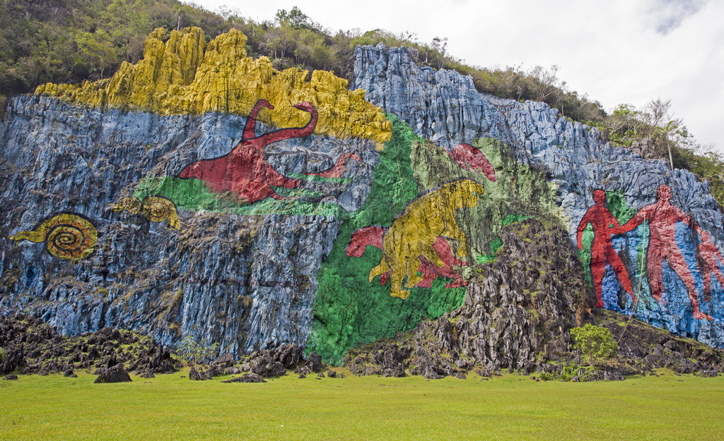 Prehistoric wall in Vi?ales, Cuba