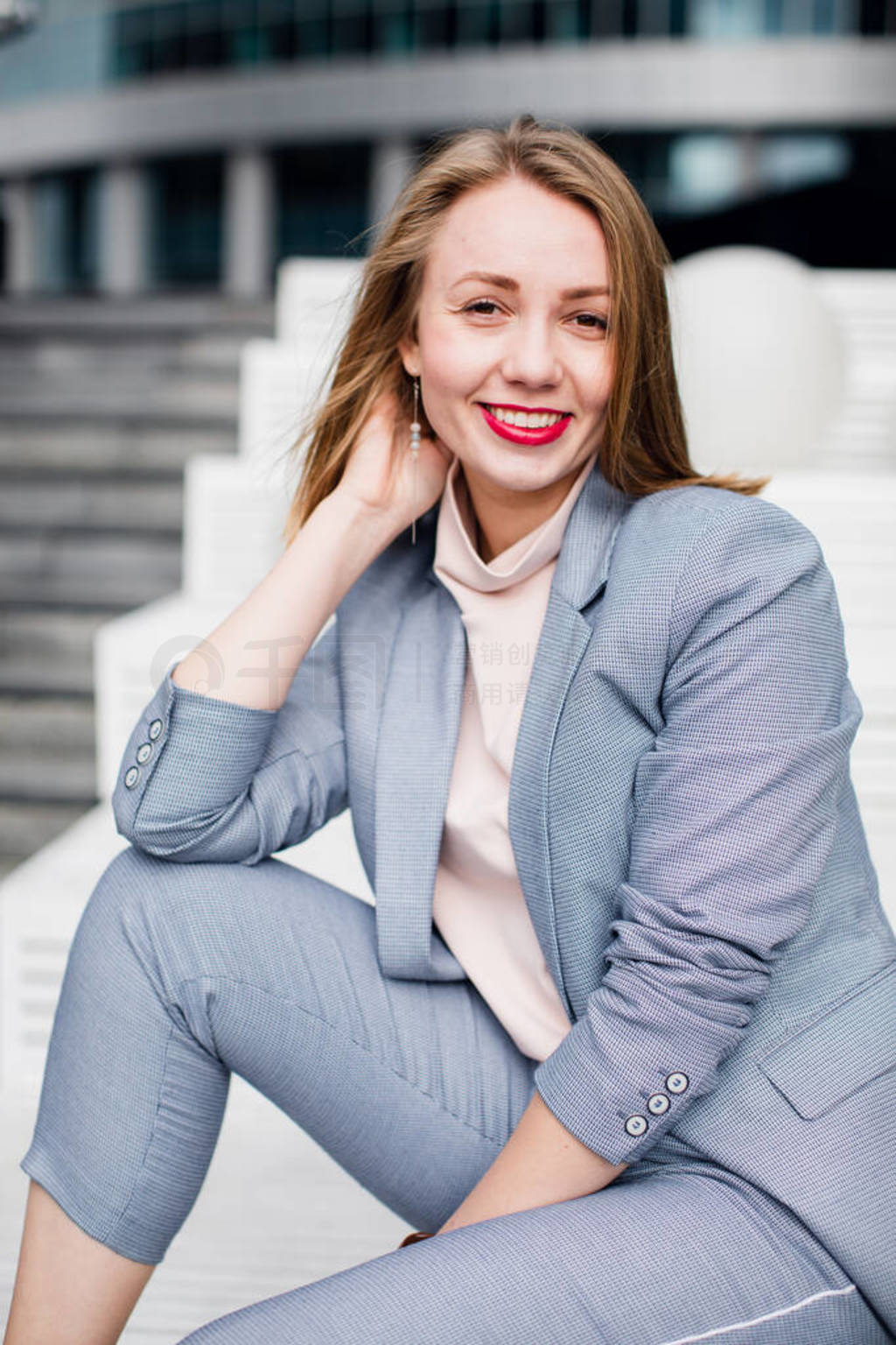 young happy business woman laughing. beautiful smile