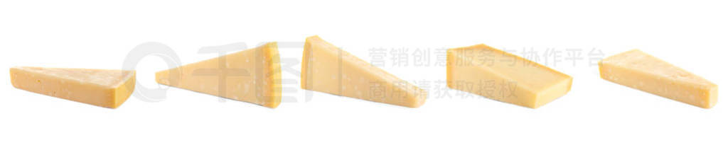 Set of delicious cheese on white background. Banner design