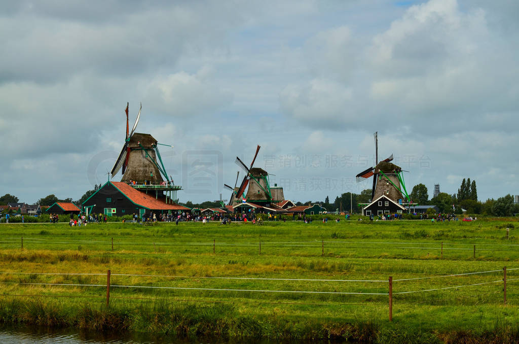 Zaanse Schans, Holland, August 2019. North-east of Amsterdam is