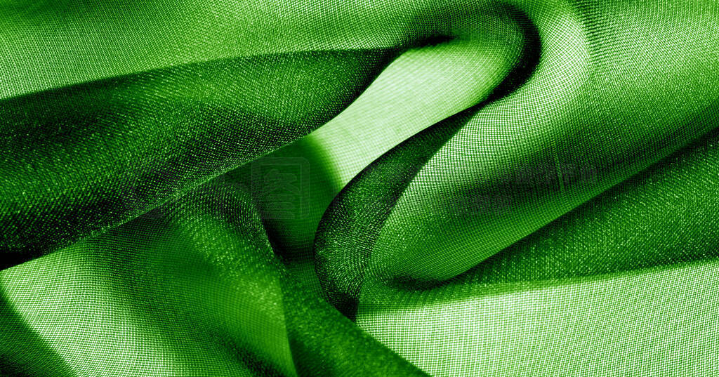 Background, pattern, texture, wallpaper, green silk fabric. Add