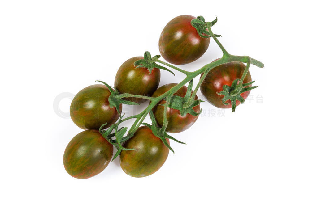 Top view of cluster of cherry tomatoes kumato