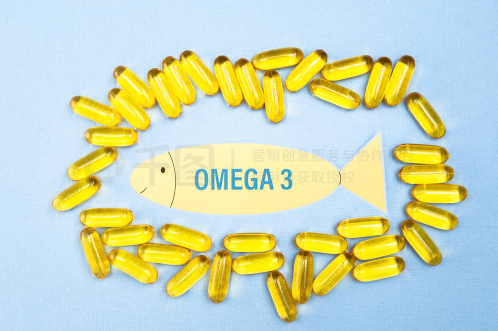 Fish oil omega 3 soft gel capsule pills, healthy product and