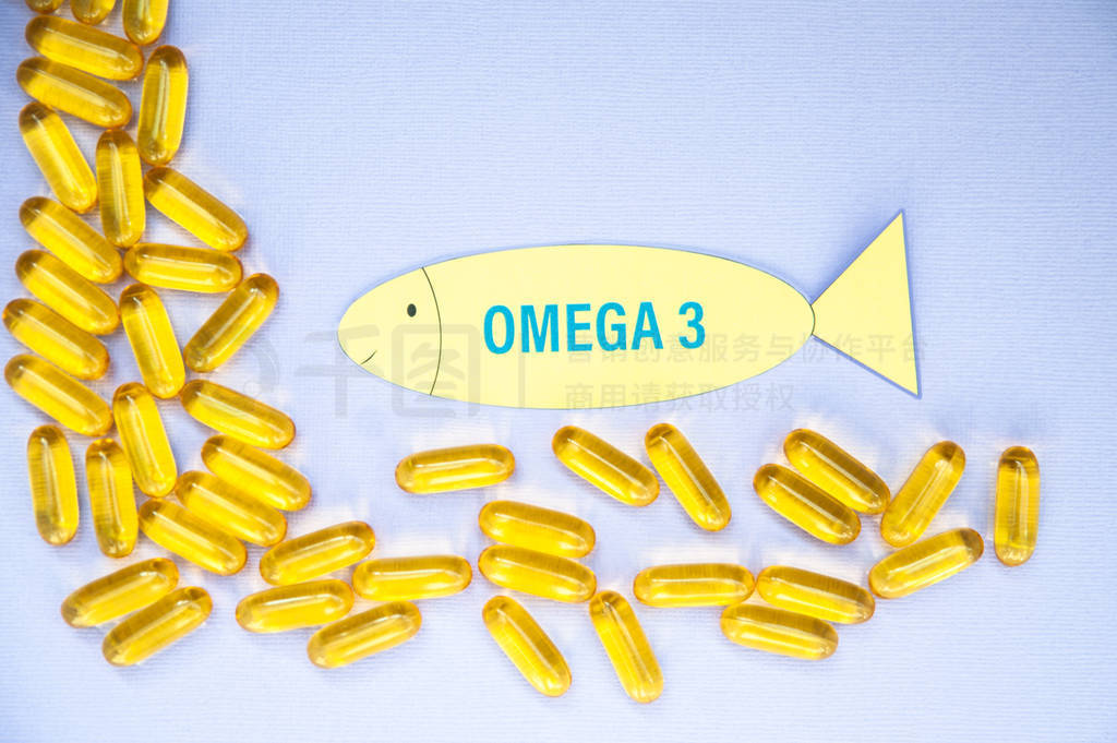 Fish oil omega 3 soft gel capsule pills, healthy product and