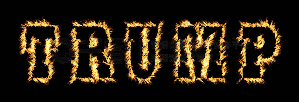 Trump Text with Burning Flames Effect