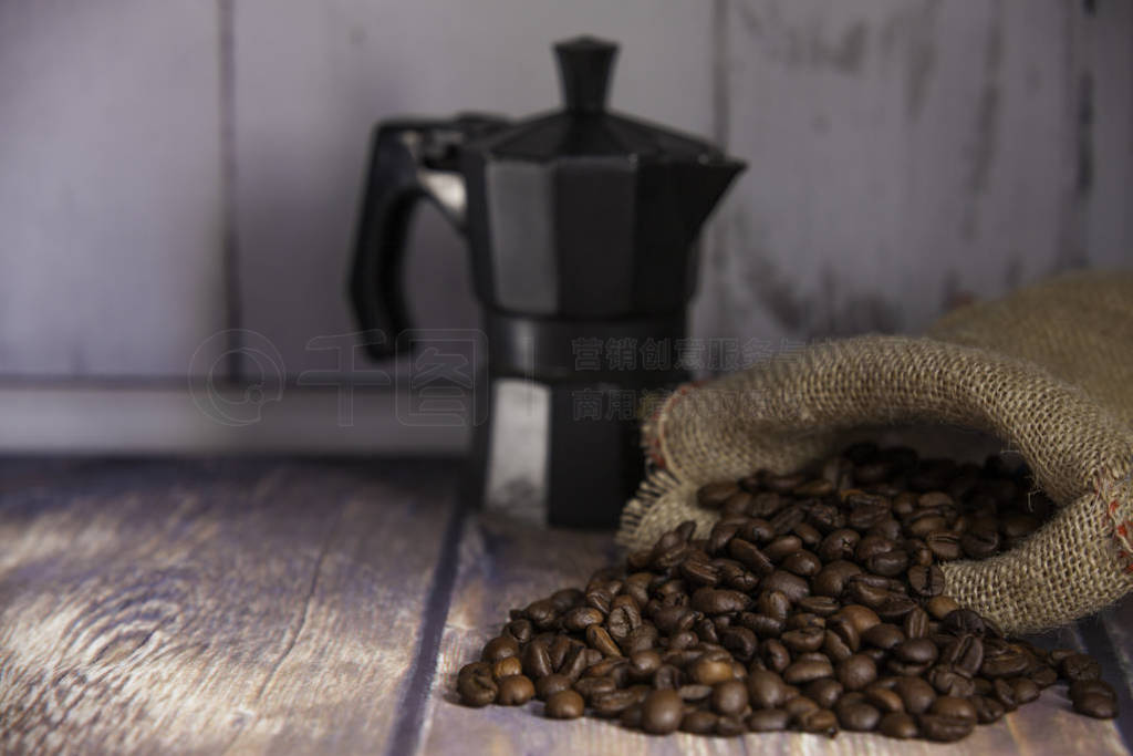 coffee beans coming out of a sack