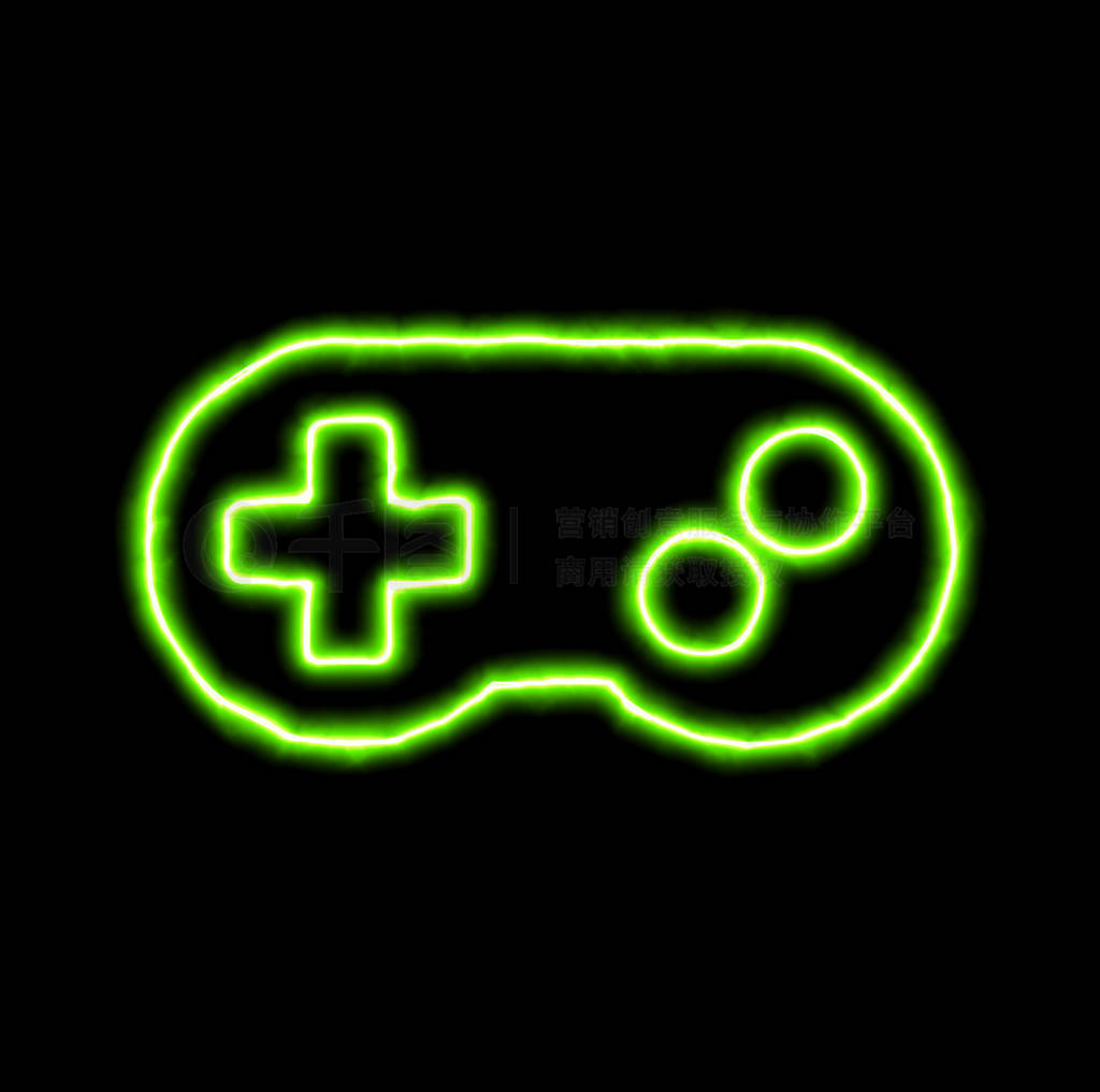 green neon symbol gamepad