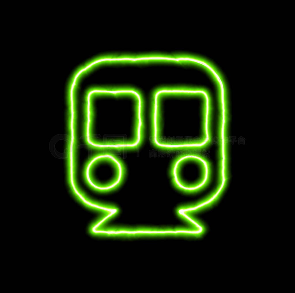 green neon symbol subway
