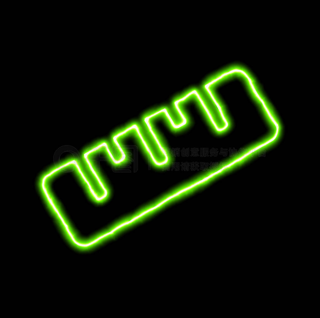 green neon symbol ruler