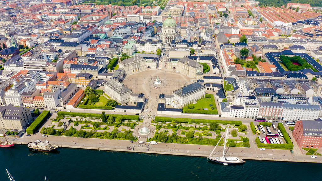 Copenhagen, Denmark. Amalienborg. The palace complex of the XVII