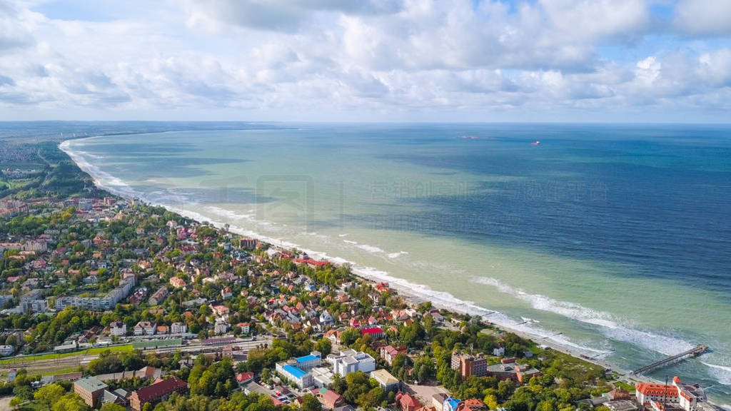 Russia, Zelenogradsk. Panoramic view of the Baltic Sea, From Dro