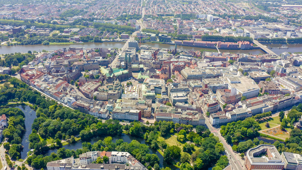 Bremen, Germany. The historic part of Bremen, the old town. Brem