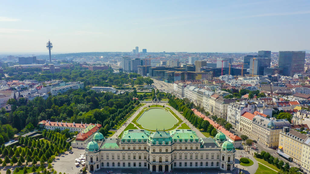 Vienna, Austria. Belvedere is a baroque palace complex in Vienna