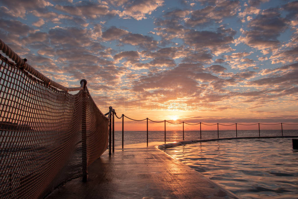 Sunrise at Bronte Beach Pool, New South Wales, Australia.
