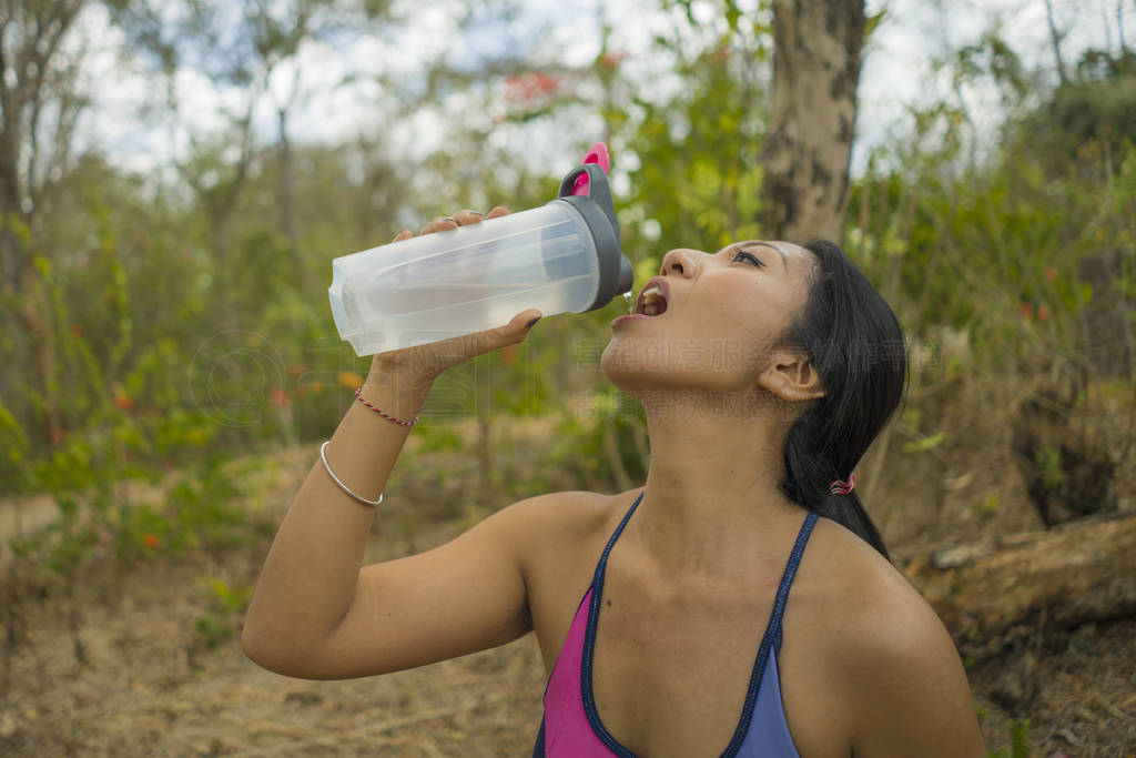 outdoors lifestyle portrait of young attractive tired and thirst