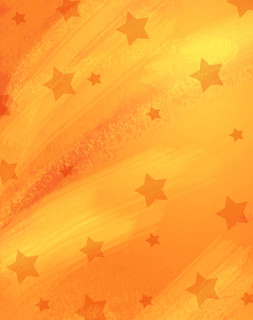 带有星星的卡通场景,抽象橙色背景,用于儿童不同用途的插图