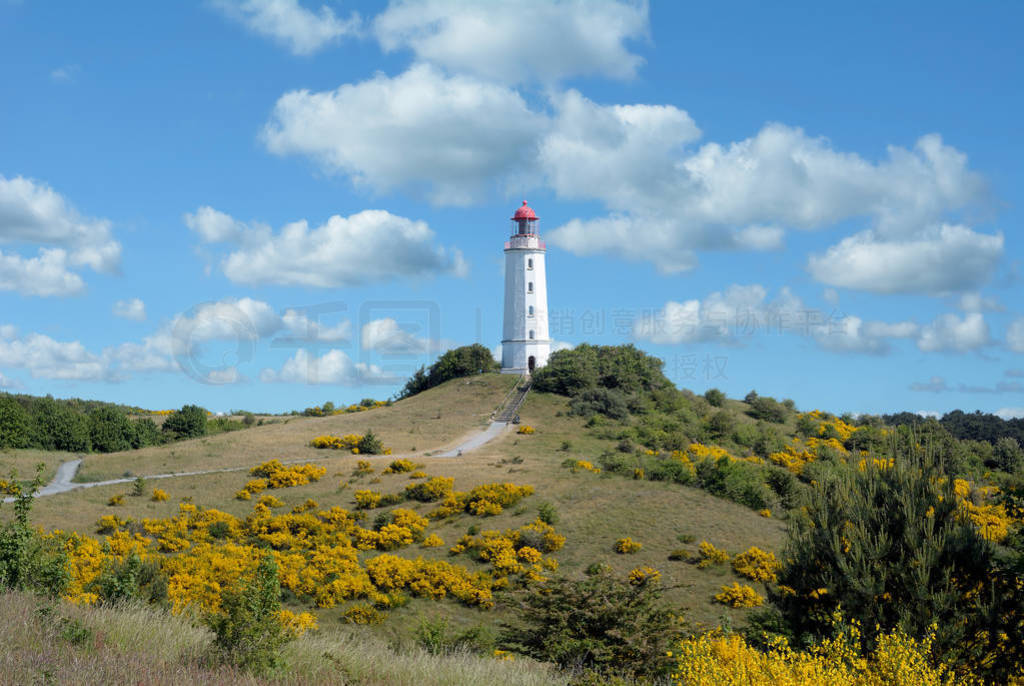 the famous Lighthouse on Hiddensee at baltic Sea,Mecklenburg we