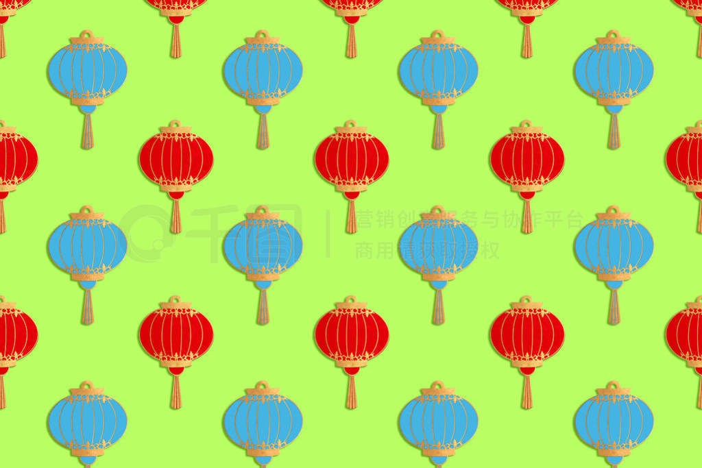 Background of multi-colored chinese lanterns