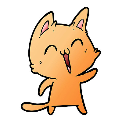 67手绘可爱猫咪插画12670快乐卡通猫矢量插画201猫咪矢量图标标志小猫